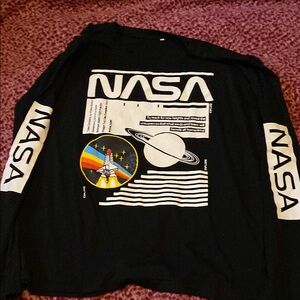 NASA Black Long Sleeve Graphic Tee